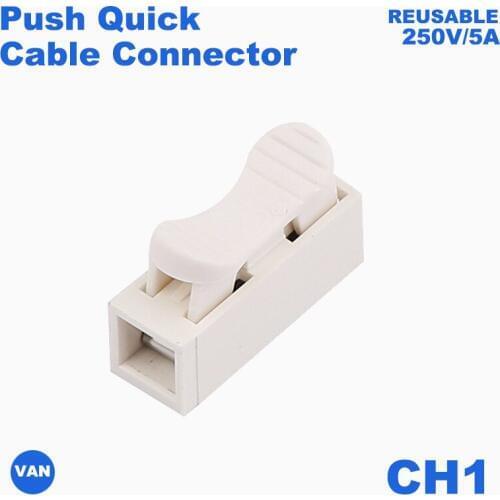 1/10/100pcs CH-1 Wire Self-locking Push Terminals Quick wire connector Splice With No Welding Led Cable Clamp Terminal 250v 10A