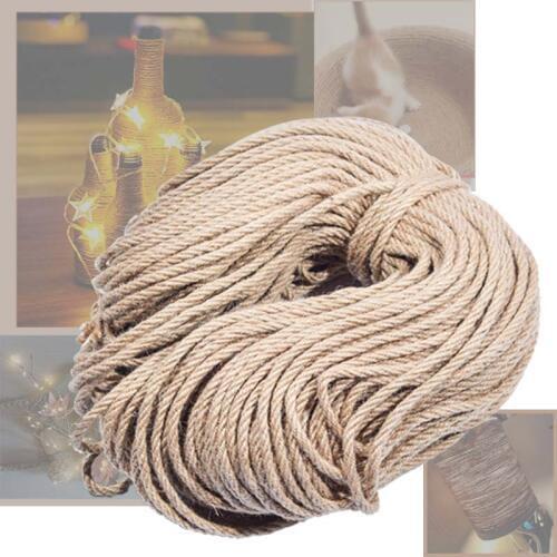 4mm, 5mm, 6mmx100m Sisal Ropes Jute Twine Rope Natural Hemp Cord Decor Cat Pet Scratching Home Art Decor