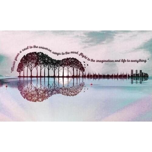 Violin diamond mosaic full tree landscape embroidery painting guitar rhinestone wall sticker decor diamond art needlework craft