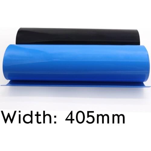 Width 400mm PVC Heat Shrink Tube Dia 255mm Lithium Battery Insulated Film Wrap Protection Case Pack Wire Cable Sleeve Black Blue