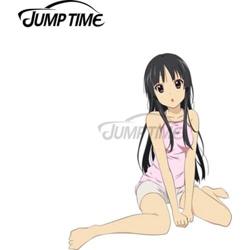 Jump Time 13 x 6.2cm For Kon Mio Cute Girl Car Stickers Vinyl Material Decal Occlusion Scratch Personality For JDM SUV RV