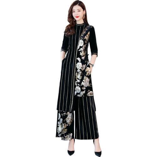 2019 New pantsuit women dress pant suits traditional japanese kimono dress summer cotton long kimono dress AA4624