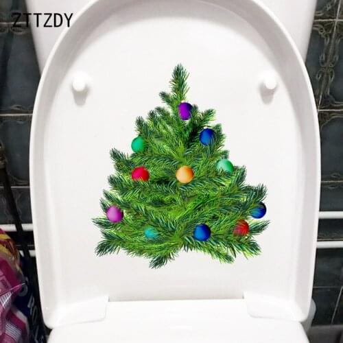 ZTTZDY 19.7×22.7CM Cedar Creative Cartoon Plants Bathroom Toilet Stickers Home Room Wall Decoration T6-0109
