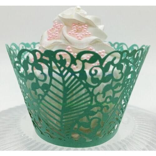 100PCS/LOT Lace Cupcake Wrappers Fresh Leaf Design Originality Cup Decoration Party Gift