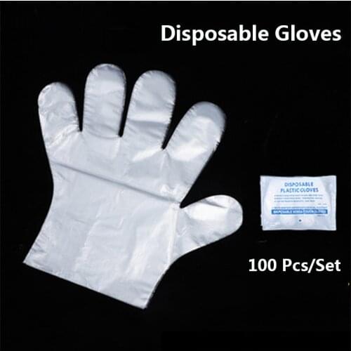 100pcs Disposable Food Gloves Restaurant Food Service Clear Cleaning Gloves Anti-stick Hygiene Kitchen Disposable Gloves