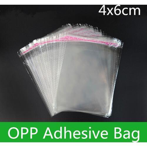 1000pcs 4*6cm Clear Resealable Cellphone/OPP/Poly Bags Transparent Opp Bag Packing Plastic Bags Self Adhesive Seal Gift Bag