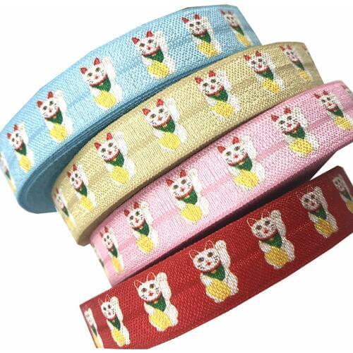 5Yards 16mm Japanese Rich Cat Elastic bands Baby Headband Girls Hair ties Hair Accessories Craft Supply