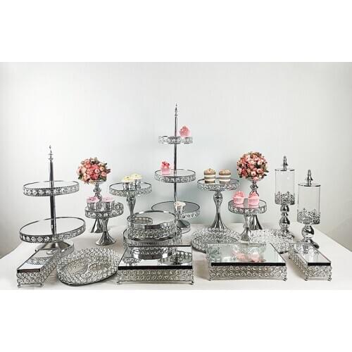 8pcs-19pcs Round Cake Stand Cake Plate Pedestal Dessert Holder Wedding Birthday Party