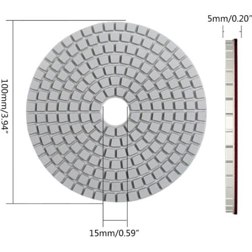 K1KA 8/9/11/12/19 Pack Diamond Water Grinding Pad Grit Granite Polishing Wet Polisher Soft Grinding Disc for Granite Stone
