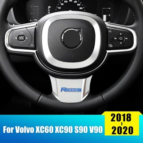 Car Steering Wheel Circle Trim Ring Sequins Cover Decoration Sticker For Volvo XC60 XC90 V90 S90 2015-2018 2019 2020 Accessories