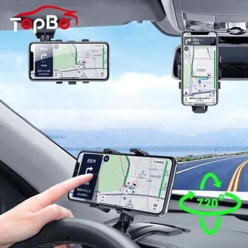Auto Car Mobile Phone Holder 720 Degree GPS Mount In Dashboard Rear View Mirror Sunshade Baffle Phone Holder Car supplies