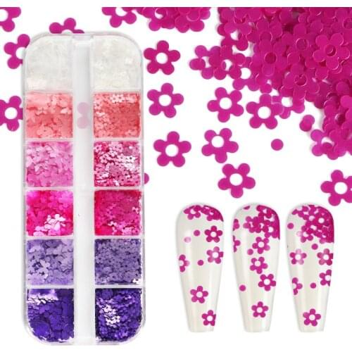 Plum Flower Butterfly Shape Nail Art Glitter Flakes Pearlescent Nail Sequins UV Gel Polish Manicure Charms Nail Art Decorations