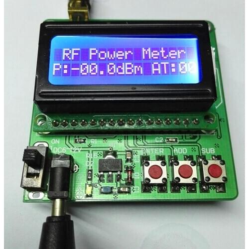 Digital RF Power Meter -75~+16dBm Adjustable Power Attenuation Ultra-small LCD Automatic Backlight