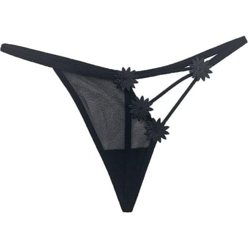 Women Panties Ribbon Mesh Thong Pants Transparent Underwear Lace Sexy Underwear Thong Femme Underpants lenceria sensual mujer