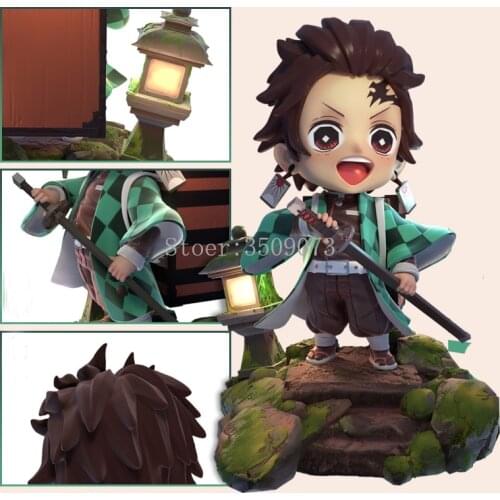 Kimetsu No Yaiba Anime Figure Kamado Tanjirou SH Action Figure Demon Slayer GK With Light Figurine Collection Mdeol Doll Gift
