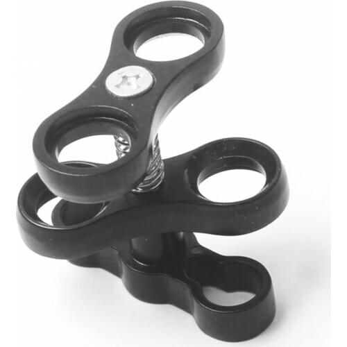 Aluminum Alloy Scuba Diving Light Torch Dual Ball Joint Arm And 2 Butterfly Clip Clamp Mount For Underwater Photography Camera