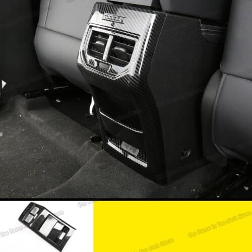 Lsrtw2017 for Chery Tiggo 8 Car Rear Armrest Cover Vent Frame Carbon Fiber Sticker Interior Accessories 2018 2019 2020 2021 Auto