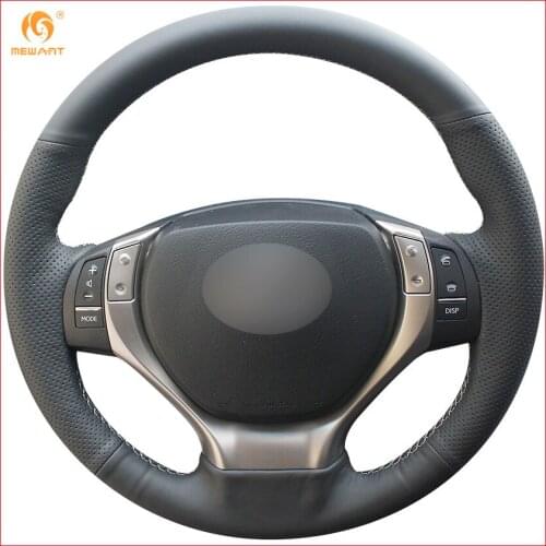 MEWANT Black Genuine Leather Car Steering Wheel Cover for Lexus ES250 ES300h GS250 GS300h RX270 RX350 Interior Accessories Parts