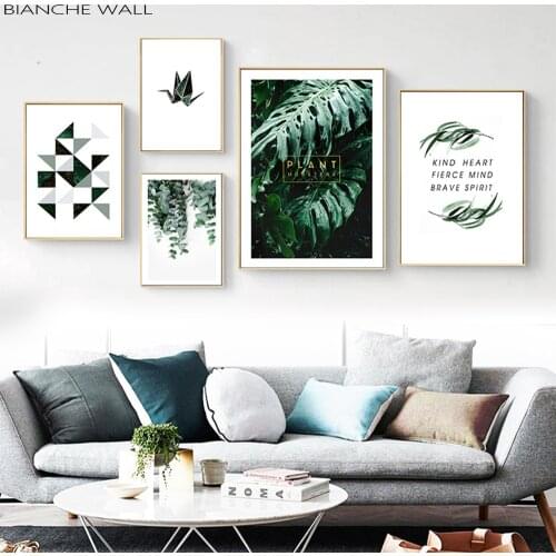 Plant Leaf Canvas Poster Nordic Wall Art Print Scandinavian Painting Motivational Quotes Decoration Picture Living Room Decor