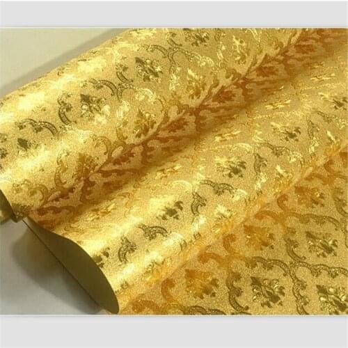 Beibehang Wallpaper gold foil gold yellow silver ktv hotel bedroom living room European-style brushed ceiling ceiling wallpaper