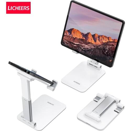 LICHEERS Tablet Stand Phone Holder Stand Foldable Desktop Moblie Phone iPad Holder Mount For iPhone Xiaomi Huawei Samsung Suppot
