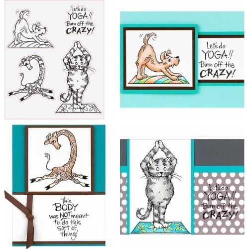 Yoga Animal Giraffe Cat Dog Clear Stamps For DIY Scrapbooking Paper Cards Transparent Stempels Silicone Seal New 2020 Stamp