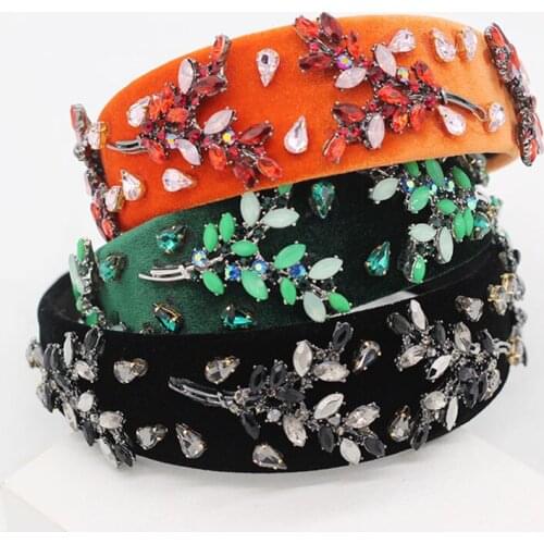 Luxury Hair Headbands, Rhinestones, Leaves Headband, Wedding Crystal Wide Headbands, Bridal Hair Accessories