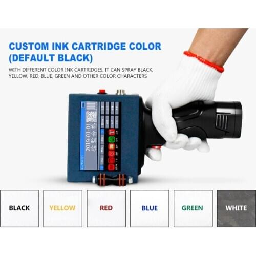 600dpi Handheld Inkjet Printer Label Printer Portable For Date Bar Code QR Code for Plastic, Textile, Metal, Wood, Glass, PVC