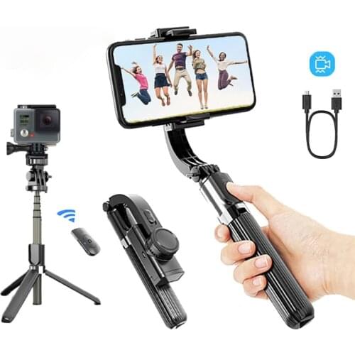 OUTMIX L08 Gimbal Stabilizer for Phone Action Camera Eliminate Shake Bluetooth Selfie Stick Tripod for DSLR Smartphone Gopro