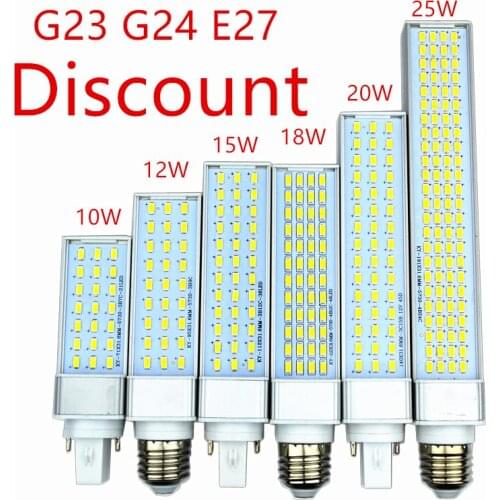 Discount g23 g24 e27 led lamp bulb 10W 21Led 12W 27Led 15W 36Led 18W 48led 5730 LED Light warm Cool white Spotlight 180 Degree