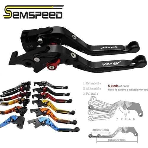 SEMSPEED Motorcycle CNC Foldable Extendable Brake Clutch Levers Handle Grips For Yamaha FZ6 FAZER 2004-2010 FZ1 FAZER 2006-2015