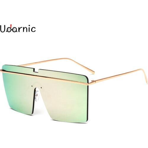 Conjoined Glasses Gradient Square Metal Gold Silver Frame Black Gradient Lens Luxury Sunglasses Women Men Trend In 2019 242-005