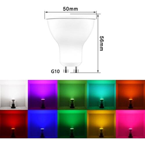 HOT GU10 Spotlight WiFi Smart Light Bulb 5w RGB+CW 2700-6500K Smart Bulb App Remote Control RGB Light Lamp For Alexa Google Home