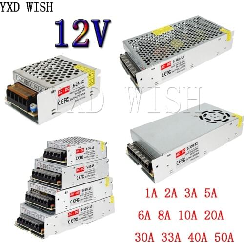 Lighting Transformer 220 V 12 V 1A 2A 3A 5A 8.5A 10A 12.5A 15A 16.5A 20A 25A 30A 33A 40A 50A Transformers For LED Strip CCTV