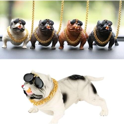 14CM Bully Pitbull Dog Car Interior Decoration Resin Dashboard Ornament Fashion Funny Cute Home Decoration Auto Accessories