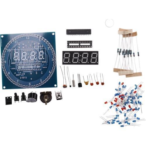 Rotating DS1302 Digital LED Display Module Alarm Electronic Digital Clock LED Temperature Display DIY Kit Learning Board 5V New