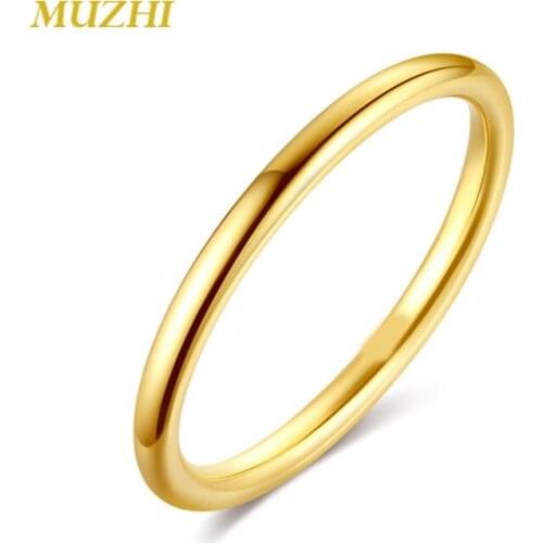 MUZHI 18K Solid Gold Ring Real Au750 Certificate OL Daily Wear Jewelry Simple Round Shape Design Gifts For Women Fine Jewelry