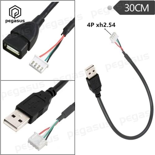 0.3 Meters DuPont 4-Pin XH2.54 Female to USB 2.0 Female/Male Data Cable Communication Board Debugging Line