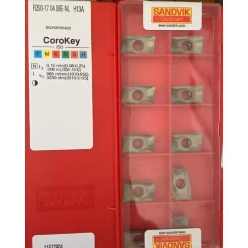 10PCS CARBIDE INSERT R390-170408E-NL H13A