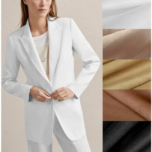 130CM Wide 280G/M Solid Color White Brown Black Linen Fabric for Summer and Spring Dress Shirt Clothes Pants E1004