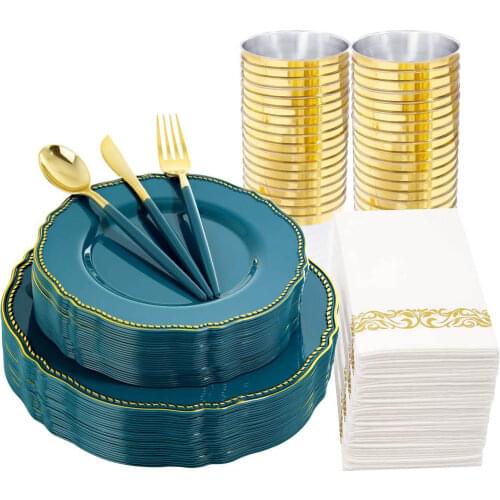 175 Pieces of Disposable Fruit Salad on Plastic Plate With Imitation Porcelain Western-Style Wedding Banquet and Party Utensils