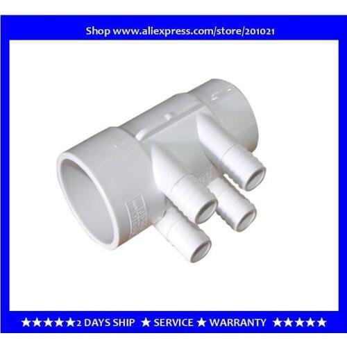 2"S PVC Manifold (4x) 3/4" Ports & Manifold - 2" male/female inlets, 4 x 3/4" male smooth outlets thread water distributor