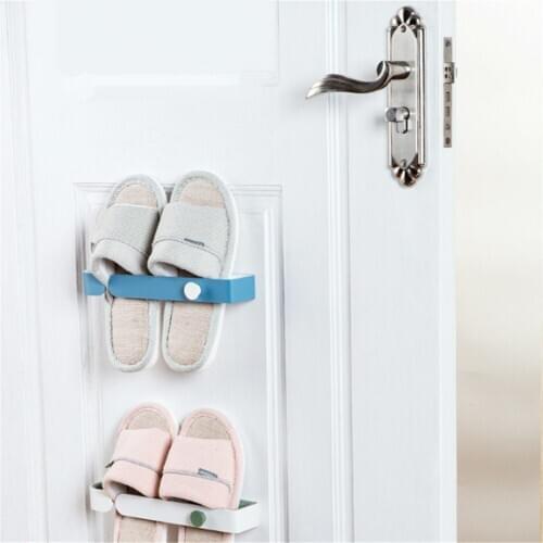 2PCS Slipper Hanger Bathroom Wall-Mounted Towel Holder Door Back Hanging Shoes Rack Multifunction Kitchen Holders Home Organizer