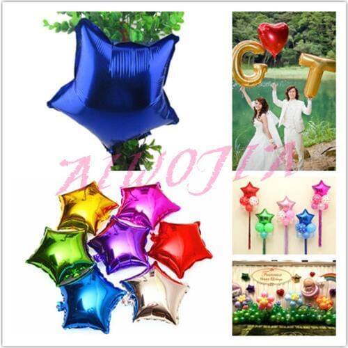 2017 Wedding Decoration 10"Inch 25*25CM Foil Star Balloon Helium Metallic globos for Wedding/birthday supplies 50pcs/lot 6ZSH809