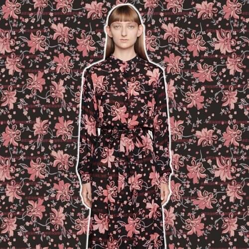 2021 brand fashion printing fabric European and American spring and summer comfortable dress shirt sewing fabric