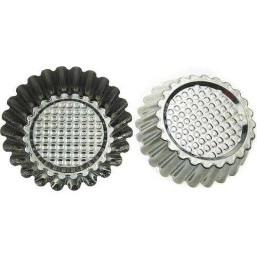 Large Size Cookie Pudding Mould Makers Stainless Steel Egg Tart Mold Kitchen Accessories Baking Pastry Tools SN3518