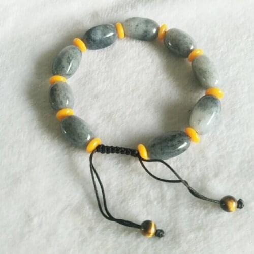 Natural Hetian Blue and White Stone Bracelet Jewelry Lucky Exorcise evil spirits Auspicious Amulet Jade Bracelet Fine Jewelry