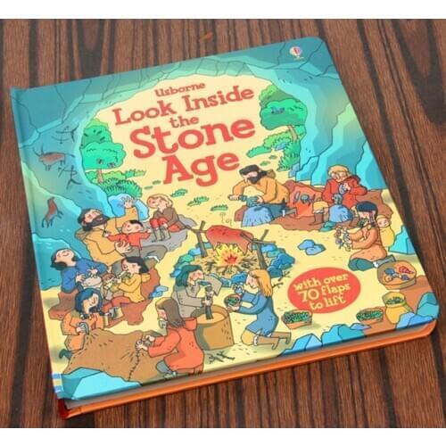 Britain English 3D Look inside Stone age picture book Education kids child reading with over 70 flaps to lift hard cover
