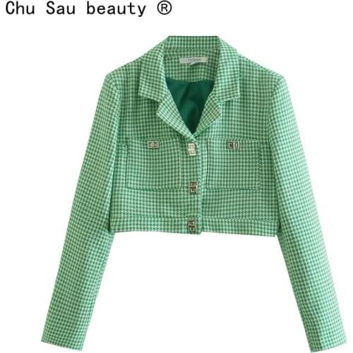 Женские твидовые пиджаки Chu Sau beauty China At AliExpress
