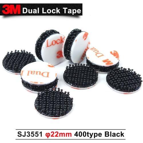 Dual Lock SJ3551 Black Type 400 Mushroom Reclosable Fastener Tape Bacing VHB adhesive tape 22mm circle 30pcs/lot